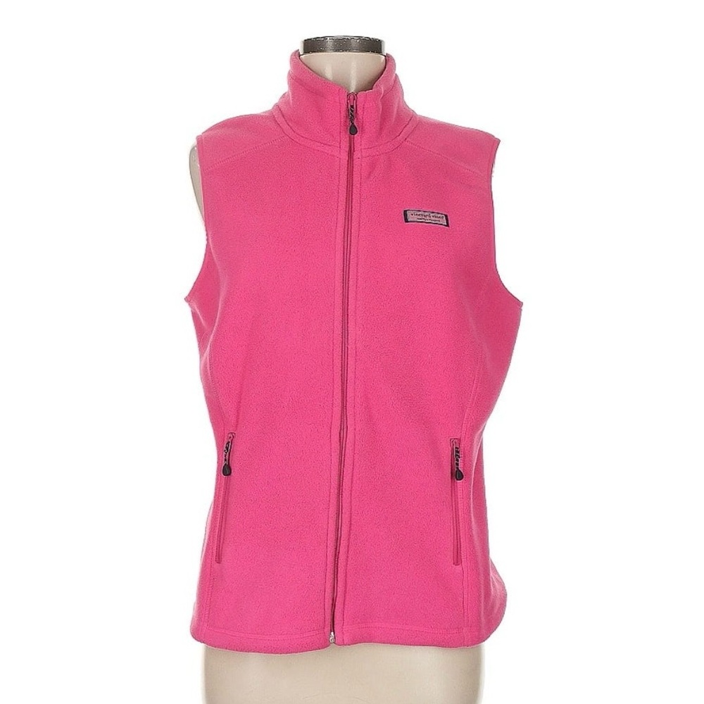 Vineyard Vines Women’s Pink Full-Zip Fleece Vest
